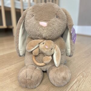 Animal Adventure 12" Stuffed Plush Bunny Rabbit Baby Bunny Rattle Beige NWT